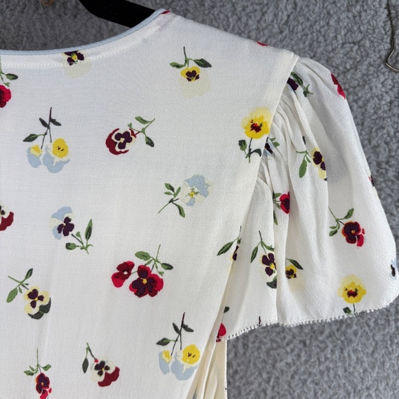 GAP x DÔEN Ivory Flora Flutter Sleeve Midi/Maxi Dress – Size 2 - Picture 12 of 16